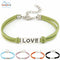 SUSENSTONE 1PC Braided Adjustable Leather Popular Bracelet Women Men Love Handmade Alloy Rope Charm Jewelry Weave Bracelet Gift
